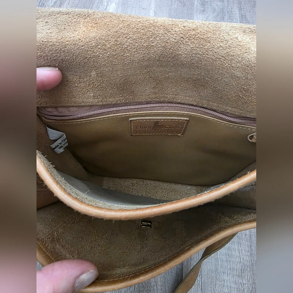 Vintage HUNT CLUB Elegant Tan Leather Women's Crossbody Equestrian Coach Like